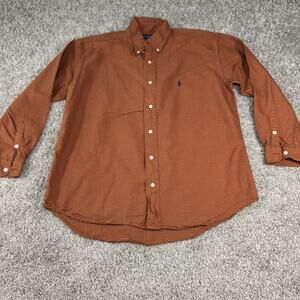 Polo Ralph Lauren BLAKE Men's Size XL Long-Sleeve Orange/black Button Down Shirt